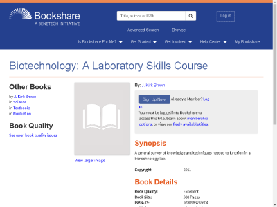 Thumbnail for Biotechnology: A Laboratory Skills Course resource
