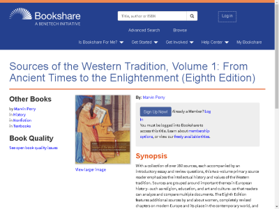 Thumbnail for Sources of the Western Tradition, Volume 1: From Ancient Times to the Enlightenment (Eighth Edition) resource