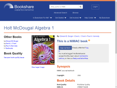 Thumbnail for Holt McDougal Algebra 1 resource