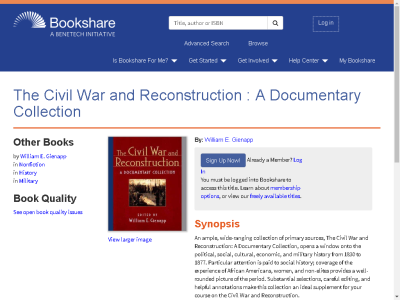 Thumbnail for The Civil War and Reconstruction :  A Documentary Collection resource