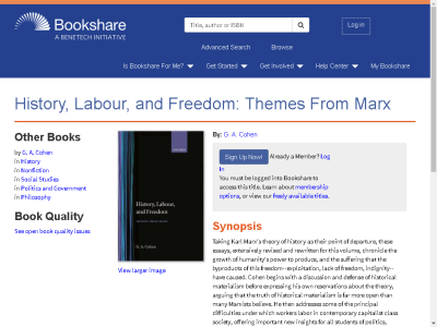 Thumbnail for History, Labour, and Freedom: Themes From Marx resource