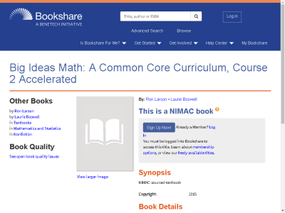 Thumbnail for Big Ideas Math: A Common Core Curriculum, Course 2 Accelerated resource