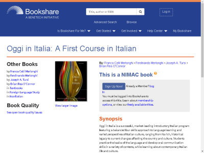 Thumbnail for Oggi in Italia: A First Course in Italian resource