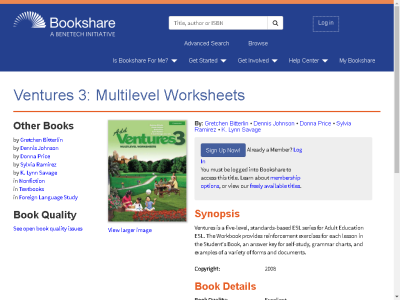 Thumbnail for Ventures 3: Multilevel Worksheets resource