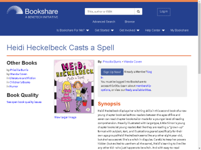 Thumbnail for Heidi Heckelbeck Casts a Spell resource