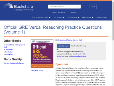 Thumbnail for Official GRE Verbal Reasoning Practice Questions (Volume 1) resource