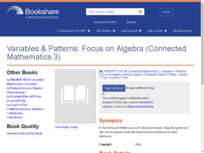 Thumbnail for Variables & Patterns: Focus on Algebra (Connected Mathematics 3) resource