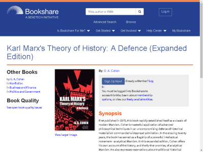 Thumbnail for Karl Marx's Theory of History: A Defence (Expanded Edition) resource