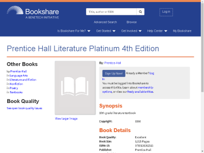 Thumbnail for Prentice Hall Literature Platinum  4th Edition resource