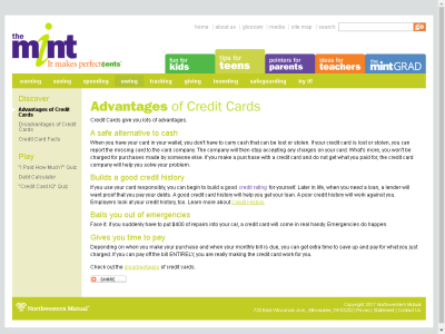Thumbnail for Advantages of Credit Cards resource