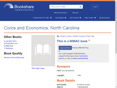 Thumbnail for Civics and Economics, North Carolina resource