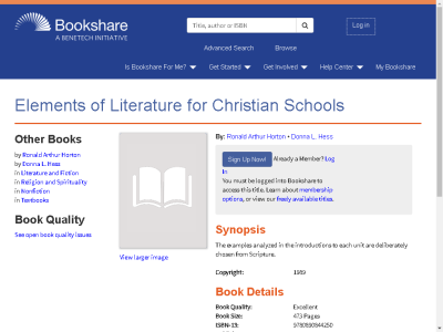 Thumbnail for Elements of Literature for Christian Schools resource
