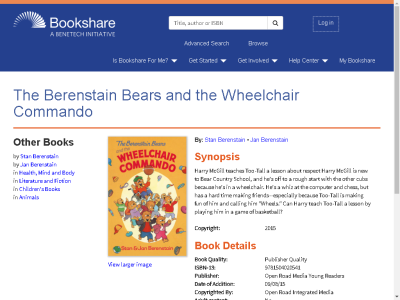 Thumbnail for The Berenstain Bears and the Wheelchair Commando resource