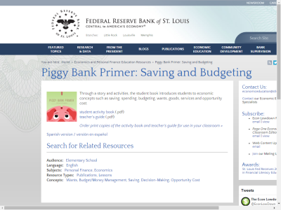 Thumbnail for Piggy Bank Primer: Saving and Budgeting resource