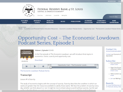Thumbnail for Opportunity Cost - The Economic Lowdown Podcast Series, Episode 1 resource