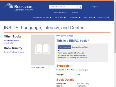 Thumbnail for INSIDE: Language, Literacy, and Content resource