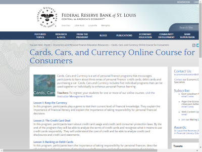 Thumbnail for Cards, Cars and Currency Online Course for Consumers resource