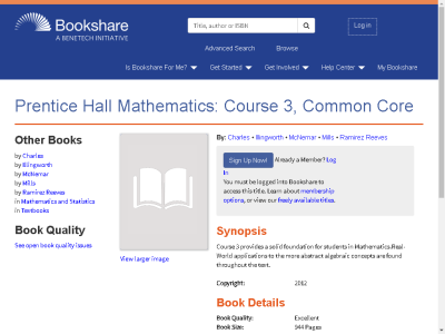Thumbnail for Prentice Hall Mathematics: Course 3, Common Core resource