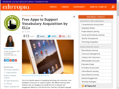 Thumbnail for Free Apps to Support Vocabulary Acquisition by ELLs resource