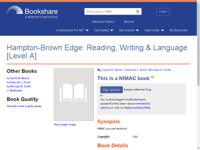Thumbnail for Hampton-Brown Edge: Reading, Writing & Language [Level A] resource
