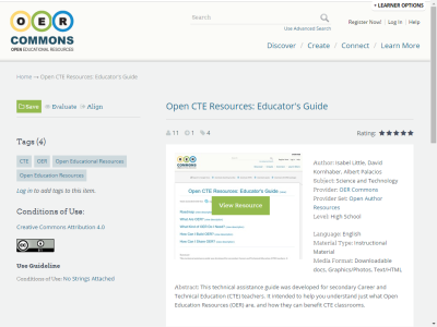 Thumbnail for Open CTE Resources: Educator's Guide resource