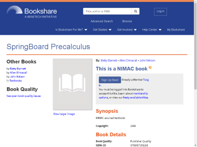 Thumbnail for SpringBoard Precalculus resource