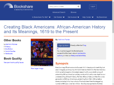 Thumbnail for Creating Black Americans: African-American History and Its Meanings, 1619 to the Present resource