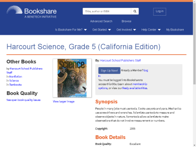 Thumbnail for Harcourt Science, Grade 5 (California Edition) resource