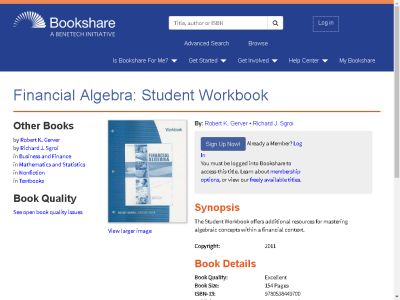 Thumbnail for Financial Algebra: Student Workbook resource