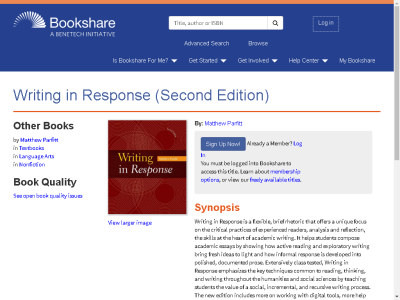 Thumbnail for Writing in Response (Second Edition) resource
