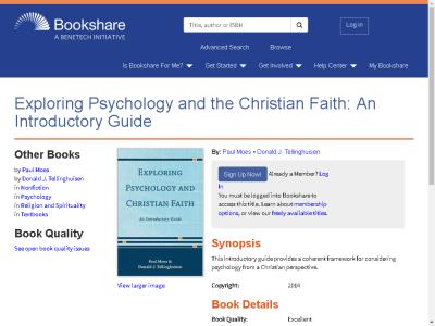Thumbnail for Exploring Psychology and the Christian Faith: An Introductory Guide resource