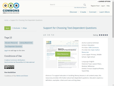Thumbnail for Support for Choosing Text-Dependent Questions resource