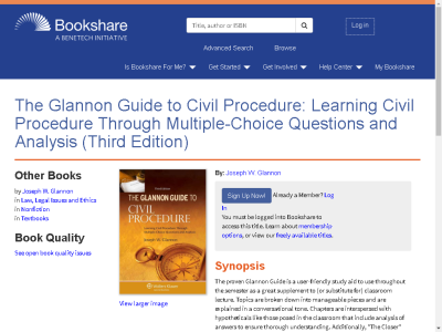Thumbnail for The Glannon Guide to Civil Procedure: Learning Civil Procedure Through Multiple-Choice Questions and Analysis (Third Edition) resource