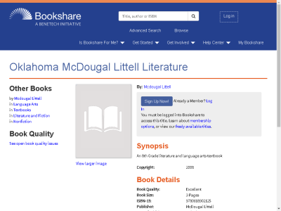 Thumbnail for Oklahoma McDougal Littell Literature resource