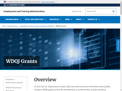 Thumbnail for Workforce Data Quality Initiative (WDQI)  Grant Information resource