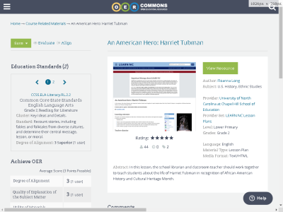 Thumbnail for An American Hero: Harriet Tubman resource