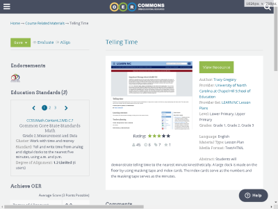Thumbnail for Telling Time resource