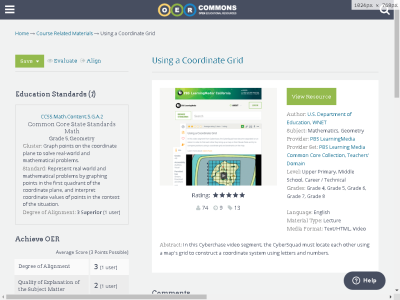 Thumbnail for Using a Coordinate Grid resource