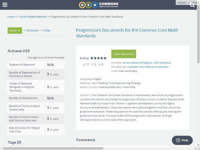 Thumbnail for Progressions Documents for the Common Core Math Standards resource