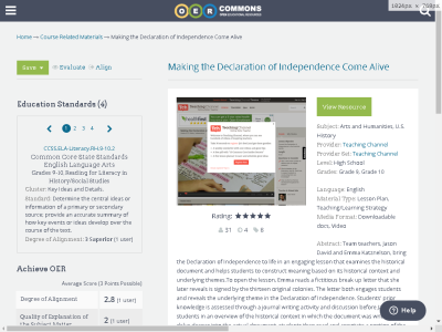 Thumbnail for Making the Declaration of Independence Come Alive resource