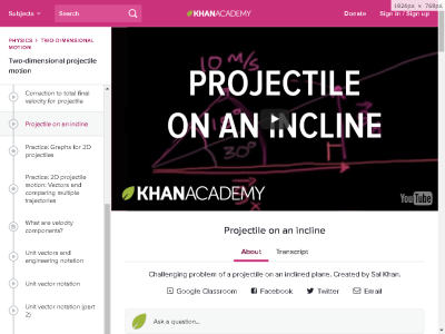 Thumbnail for Projectile on an incline resource