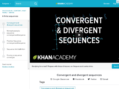 Thumbnail for Convergent and divergent sequences resource