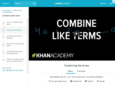 Thumbnail for How to combine like terms resource
