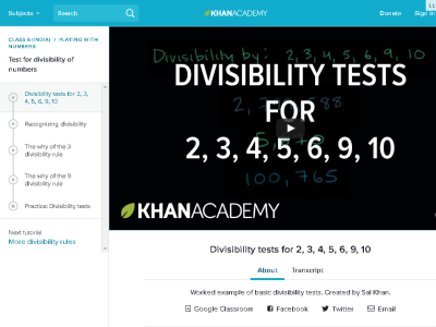 Thumbnail for Divisibility tests for 2, 3, 4, 5, 6, 9, 10 resource