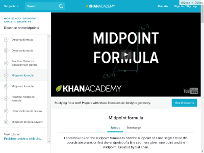Thumbnail for Midpoint formula resource