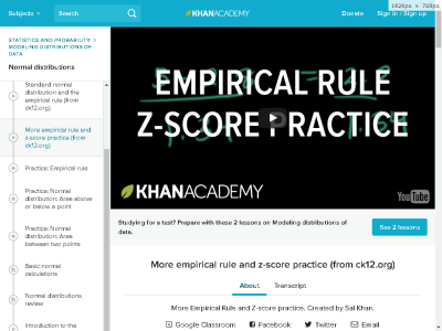 Thumbnail for ck12.org: More empirical rule and z-score practice resource