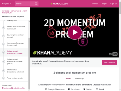 Thumbnail for 2-dimensional momentum problem resource