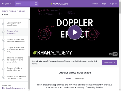 Thumbnail for Introduction to the doppler effect resource