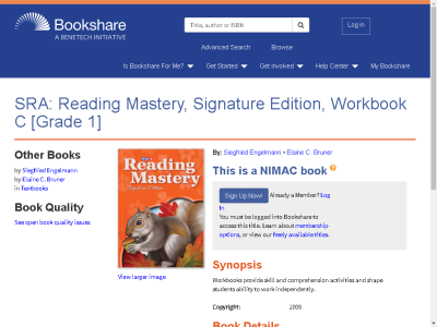 Thumbnail for SRA: Reading Mastery, Signature Edition, Workbook C [Grade 1] resource