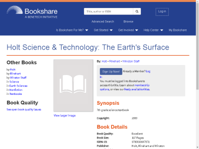 Thumbnail for Holt Science & Technology: The Earth's Surface resource